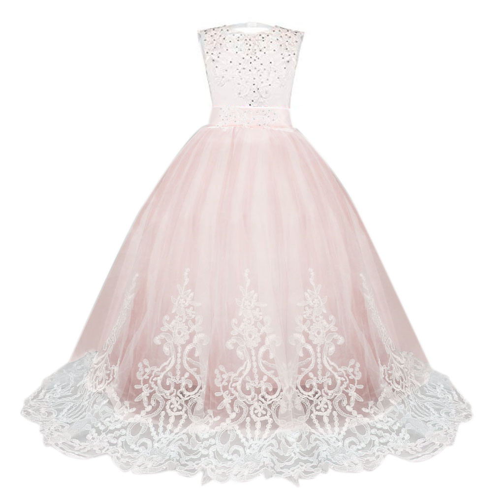 Girl Party Dress Tulle Tutu Lace Bridesmaid Gown Princess Pageant Wedding Girls Dress Skirt Two Piece Dresses for Girls Girls Sweaters 8 Girls 6 Easter Dress Fan Dress 6 Year Old Girl